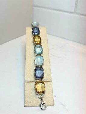 R.J. Graziano Statement Bracelet Multi Stone Gold Tone